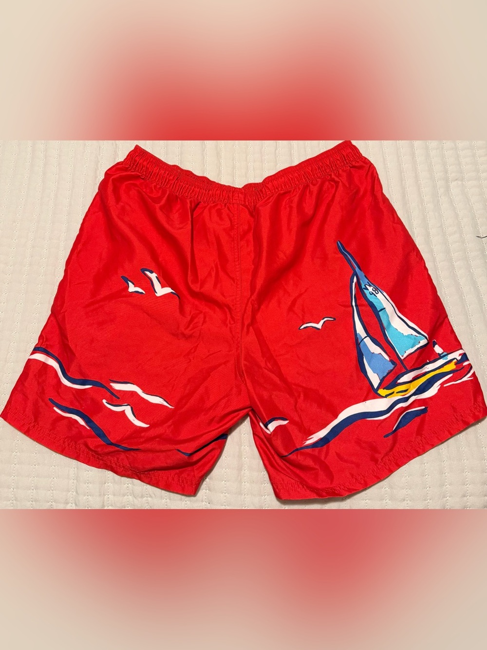 Vineyard Vines Red Sailboat Swim Trunks - Picture 4 of 4